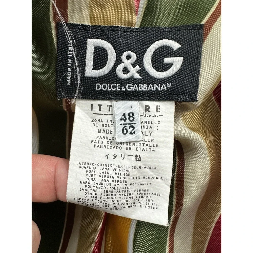 Dolce & Gabbana Blue Wool Blend VTG Peak Lapel Blazer Mens 48R IT 62